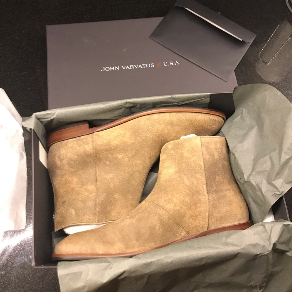 John Varvatos Suede Chelsea Boots